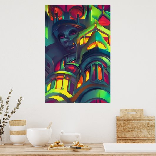 Kosmopolitik der Neugier von Wombott Poster (Küche)