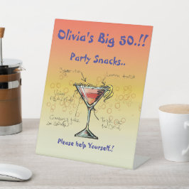 Kosmopolitische Geburtstagsparty Snacks Sockelschild