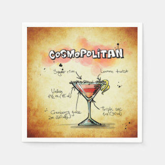 Kosmopolitischer Barkeeper Drink Rezept Serviette