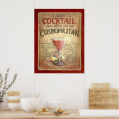 Kosmopolitisches Cocktailrezept Poster (Küche)