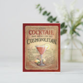 Kosmopolitisches Cocktailrezept Postkarte (Stehend Vorderseite)