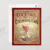Kosmopolitisches Cocktailrezept Postkarte (Vorne/Hinten)