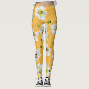 Kosmos, Aquarell, nahtlos, Blumenmuster. Leggings