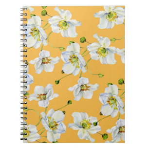 Kosmos, Aquarell, nahtlos, Blumenmuster. Notizblock