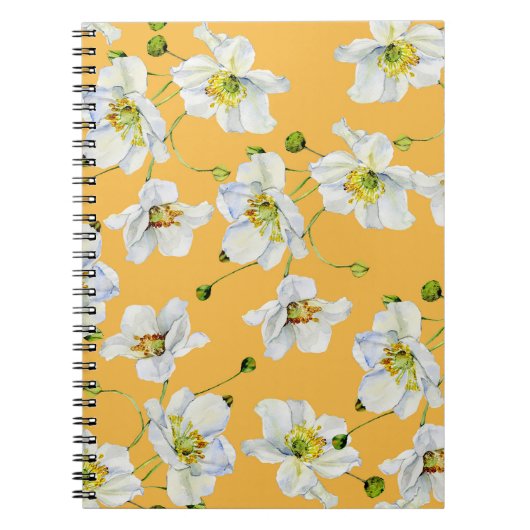 Kosmos, Aquarell, nahtlos, Blumenmuster. Notizblock (Vorderseite)