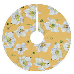Kosmos, Aquarell, nahtlos, Blumenmuster. Polyester Weihnachtsbaumdecke