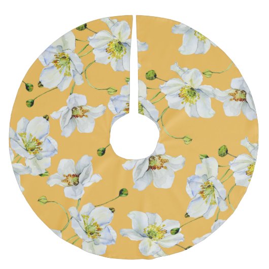 Kosmos, Aquarell, nahtlos, Blumenmuster. Polyester Weihnachtsbaumdecke (Vorderseite)