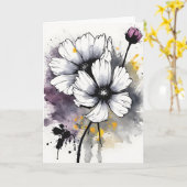 Kosmos - Aquarellblumen Karte (Gelbe Blume)