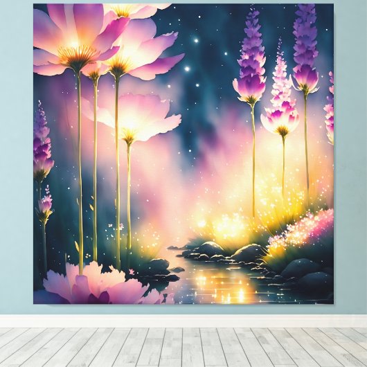 Kosmos blüht Kunstwerk Leinwanddruck (Insitu (Holzboden))