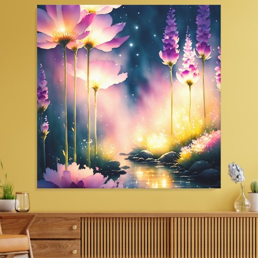 Kosmos blüht Kunstwerk Leinwanddruck (Insitu (Wohnzimmer))