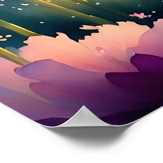 Kosmos blüht Kunstwerk Poster (Ecke)