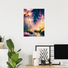 Kosmos blüht Kunstwerk Poster