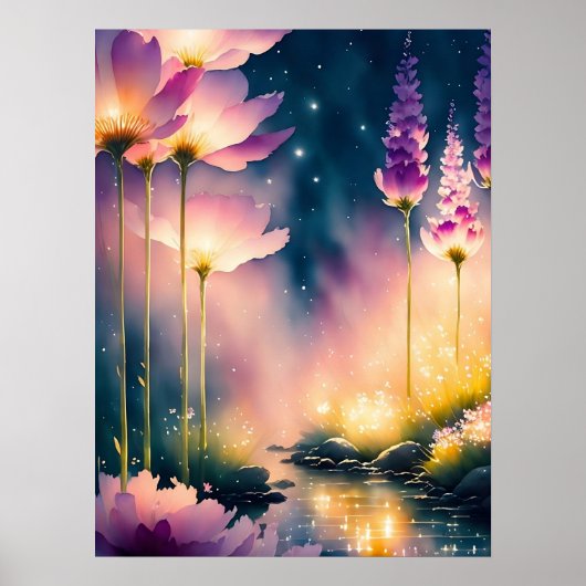 Kosmos blüht Kunstwerk Poster (Vorne)