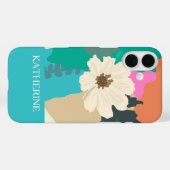 Kosmos Blume Abstrakte Farbblöcke Moderne, kundens Case-Mate iPhone Hülle (Rückseite (Horizontal))