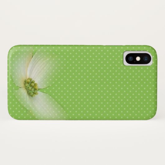 Kosmos-Blume auf Polka-Punkten Case-Mate iPhone Hülle (Rückseite (Horizontal))