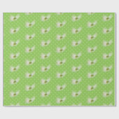 Kosmos-Blume auf Polka-Punkten Geschenkpapier (Flach)