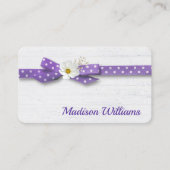 Kosmos-Blume in Polka Dot Ribbon Visitenkarte (Vorderseite)