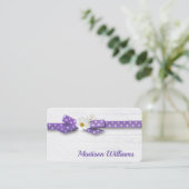Kosmos-Blume in Polka Dot Ribbon Visitenkarte (Stehend Vorderseite)