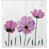 Kosmos Blume Lila Blume Rosa Blume Duschvorhang (Vorderseite)