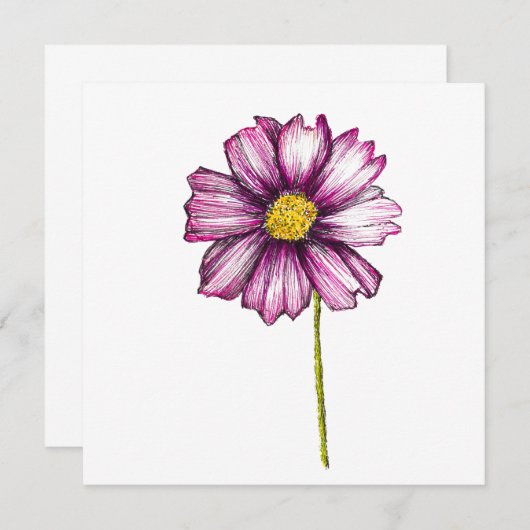 Kosmos-Blume Mitteilungskarte (Vorne/Hinten)