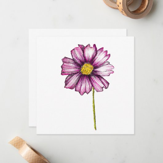 Kosmos-Blume Mitteilungskarte (Vorderseite/Rückseite Beispiel)