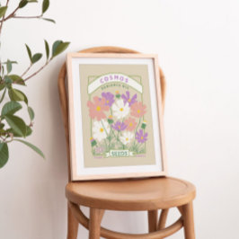 Kosmos-Blume Saatpackmittel Poster