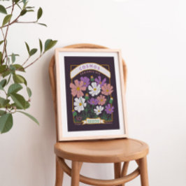 Kosmos Blume Saatpackmittel (tief Lila) Poster