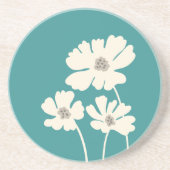 Kosmos-Blume Silhouetten Moderne Blumenmauer Getränkeuntersetzer (Vorne)