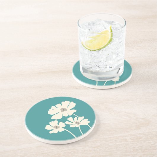 Kosmos-Blume Silhouetten Moderne Blumenmauer Getränkeuntersetzer (Seite)