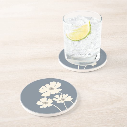 Kosmos-Blume Silhouetten Moderne Blumenmauer Getränkeuntersetzer (Seite)