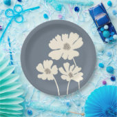 Kosmos-Blume Silhouetten Moderne Blumenmauer Pappteller (Party)