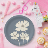 Kosmos-Blume Silhouetten Moderne Blumenmauer Pappteller (Party)