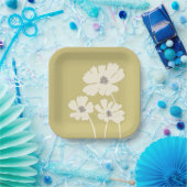 Kosmos-Blume Silhouetten Moderne Blumenmauer Pappteller (Party)