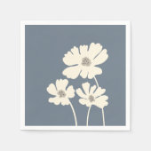 Kosmos-Blume Silhouetten Moderne Blumenmauer Serviette (Vorderseite)