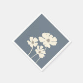 Kosmos-Blume Silhouetten Moderne Blumenmauer Serviette (Ecke)