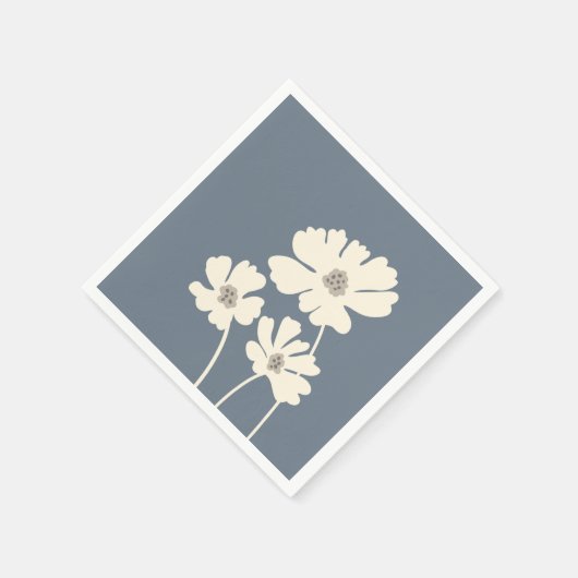 Kosmos-Blume Silhouetten Moderne Blumenmauer Serviette (Ecke)