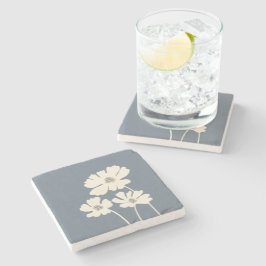 Kosmos-Blume Silhouetten Moderne Blumenmauer Steinuntersetzer