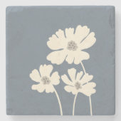 Kosmos-Blume Silhouetten Moderne Blumenmauer Steinuntersetzer (Vorderseite)