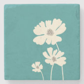 Kosmos-Blume Silhouetten Moderne Blumenmauer Steinuntersetzer (Vorderseite)