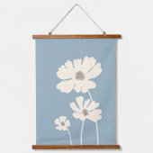 Kosmos-Blume Silhouetten Moderne Blumenmauer Wandteppich Mit Holzrahmen (Vorderseite)