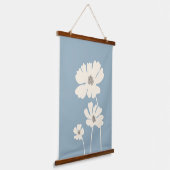 Kosmos-Blume Silhouetten Moderne Blumenmauer Wandteppich Mit Holzrahmen (Gewinkelt)