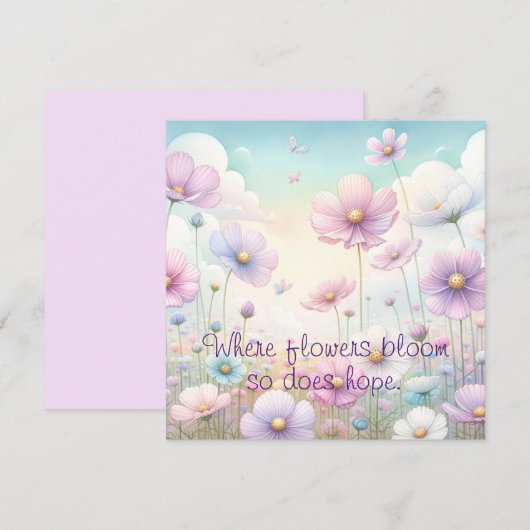 Kosmos-Blume und Angebotskarte (Vorne/Hinten)