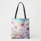 Kosmos-Blume und Kostenvoranschlag Tasche (Vorderseite)