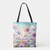 Kosmos-Blume und Kostenvoranschlag Tasche (Rückseite)