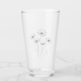 Kosmos-Blumendesign - Minimalistische feine Linie  Glas