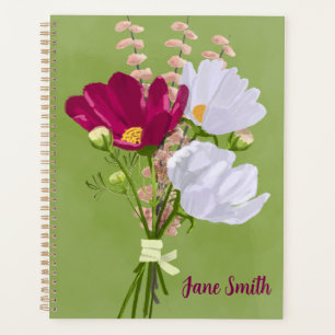 Kosmos-Blumenstrauß-Planer in Rosa und Weiß Planer