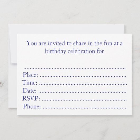 Kosmos Einladung (Rückseite)