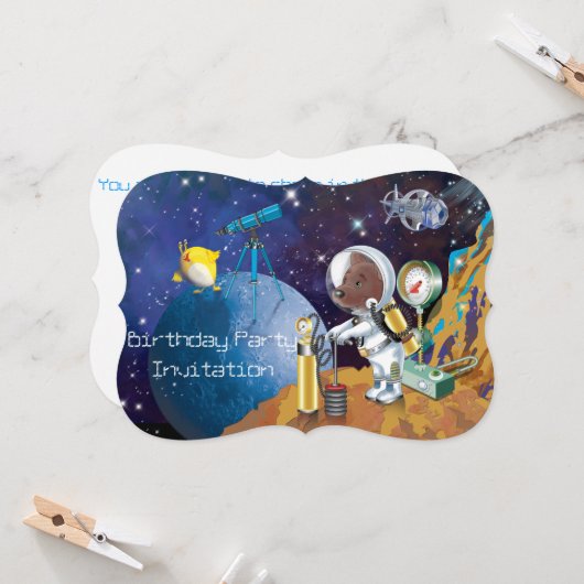 Kosmos Einladung (Vorderseite/Rückseite Beispiel)