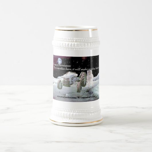 Kosmos-Erntemaschinen-Bier Stein Bierglas (Mittel)