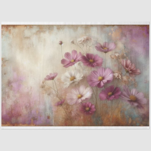 Kosmos Flora und Fauna Dekoupage Seidenpapier (Vorderseite)